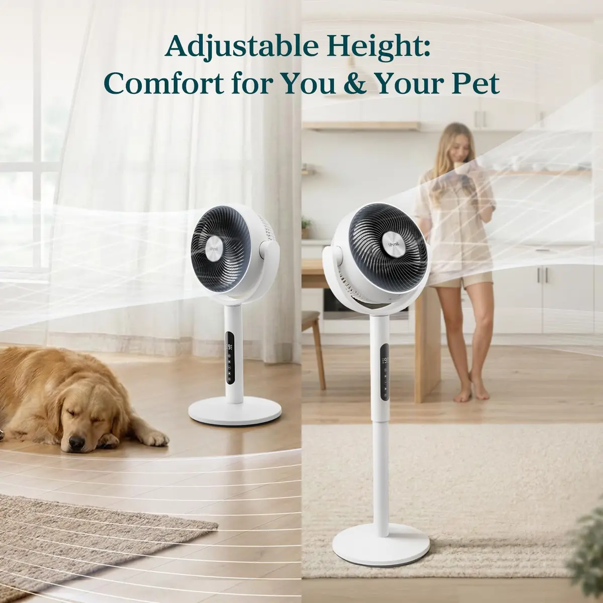 Levoit Pedestal Air Circulator Fan 43.7 x 12.5 x 14.5 in | 908 CFM, 22 ft/s, Quiet Sleep Mode - view 4
