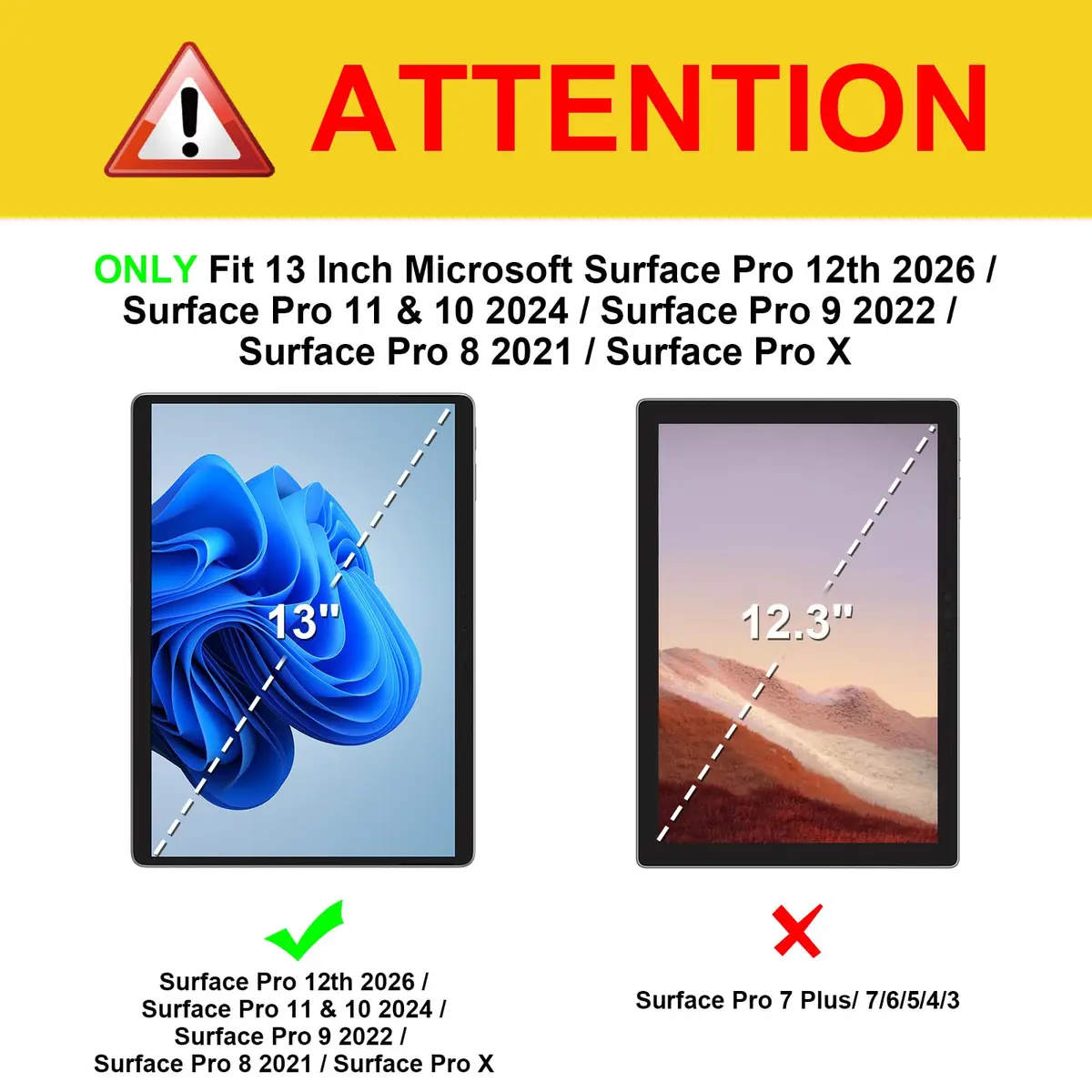 FINTIE 2 Pack Screen Protector for 13 Inch Surface Pro 12th/11/10/9/8/X | 9H Tempered Glass, HD Clear, Oleophobic Coating - view 2