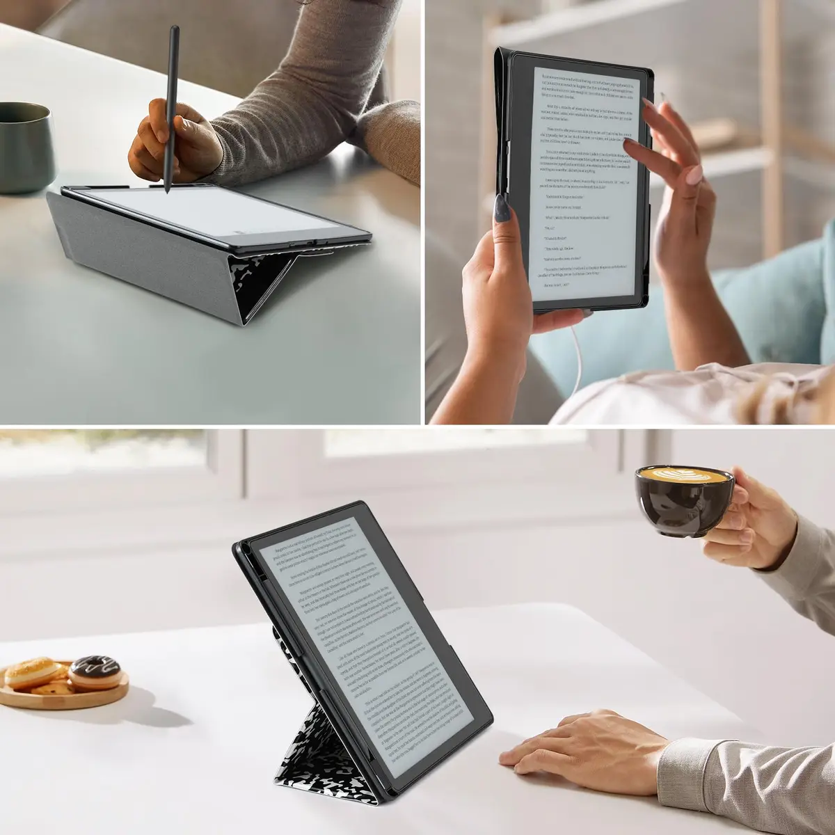 CoBak Stand Case for Kindle Scribe 10.2 Inch (25.9 cm) | Premium Folio Leather Cover with Pen Holder, Auto Sleep/Wake - view 7