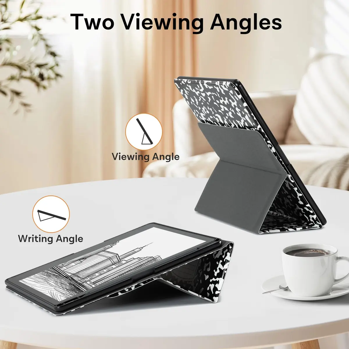 CoBak Stand Case for Kindle Scribe 10.2 Inch (25.9 cm) | Premium Folio Leather Cover with Pen Holder, Auto Sleep/Wake - view 2