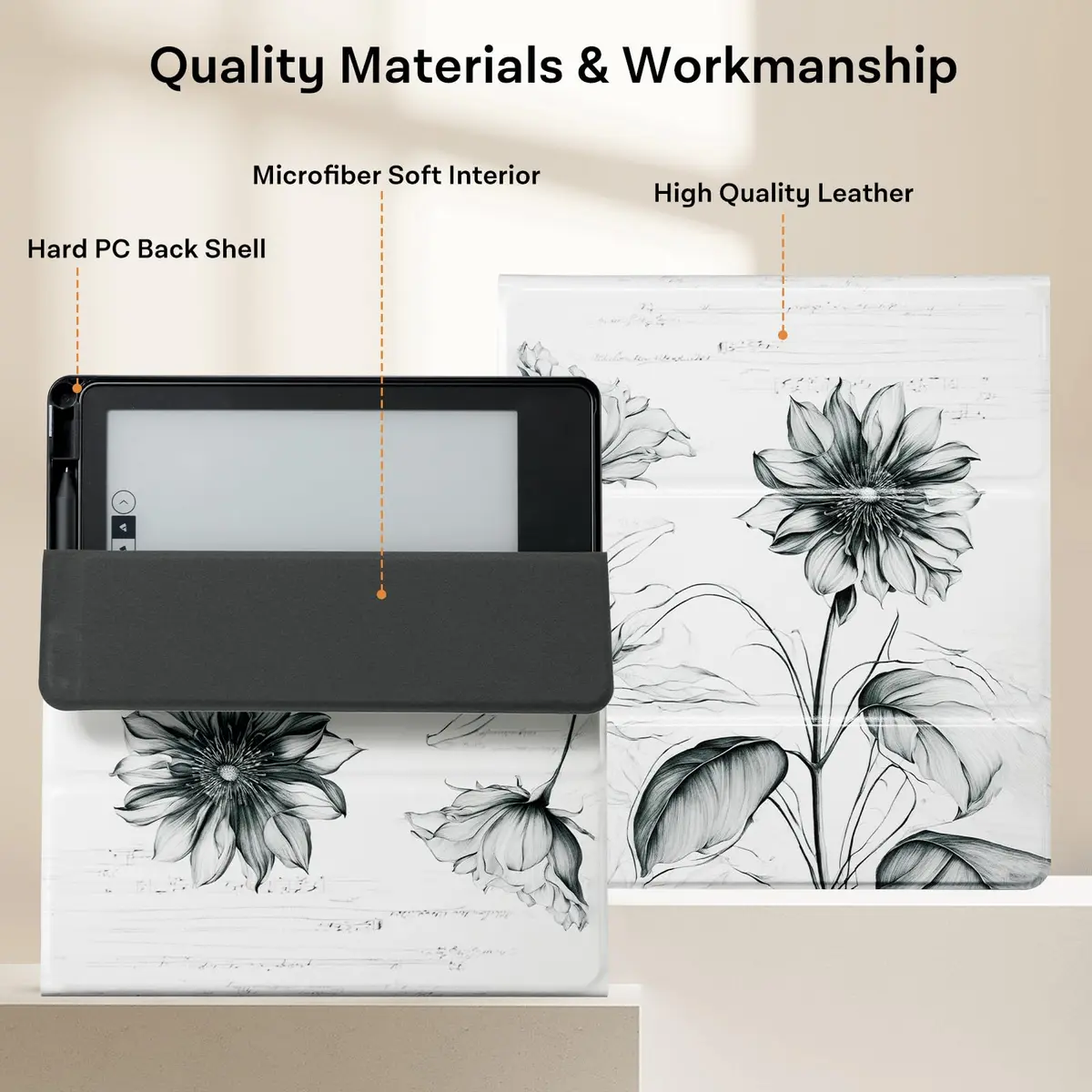 CoBak Stand Case for Kindle Scribe 10.2 Inch (25.9 cm) | Premium Folio Leather Cover with Pen Holder, Auto Sleep/Wake - view 6