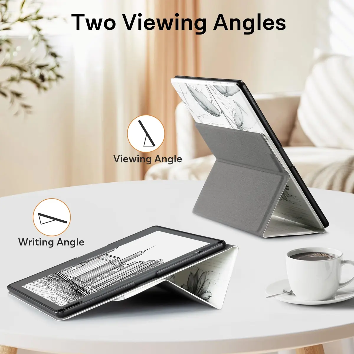 CoBak Stand Case for Kindle Scribe 10.2 Inch (25.9 cm) | Premium Folio Leather Cover with Pen Holder, Auto Sleep/Wake - view 2