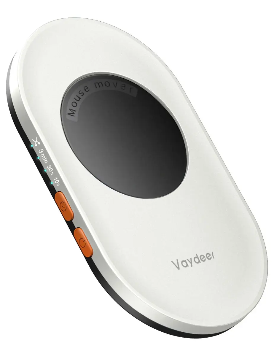 Vaydeer Ultra Slim Mouse Mover Air 3 Mouse Jiggler, Misty White, Button Control | Keeps PC Active - main product image