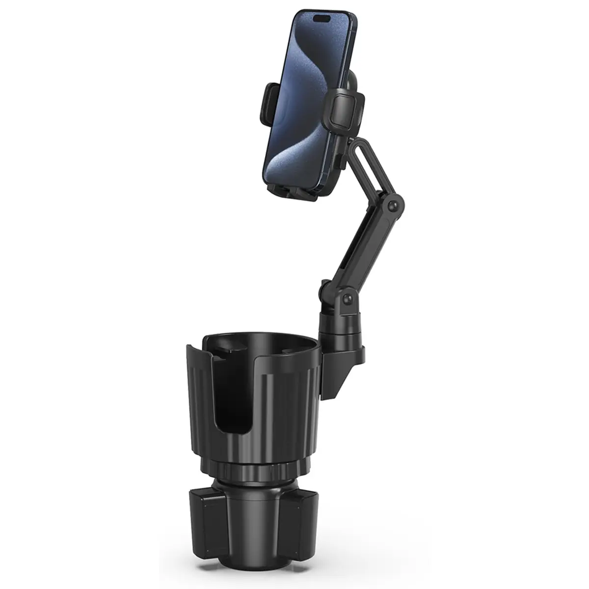 bokilino Phone Holders for Your Car, 2 in 1 Universal Cup Holder, Adjustable Long Arm, 360° Rotation, Compatible with All Smartphones - main product image