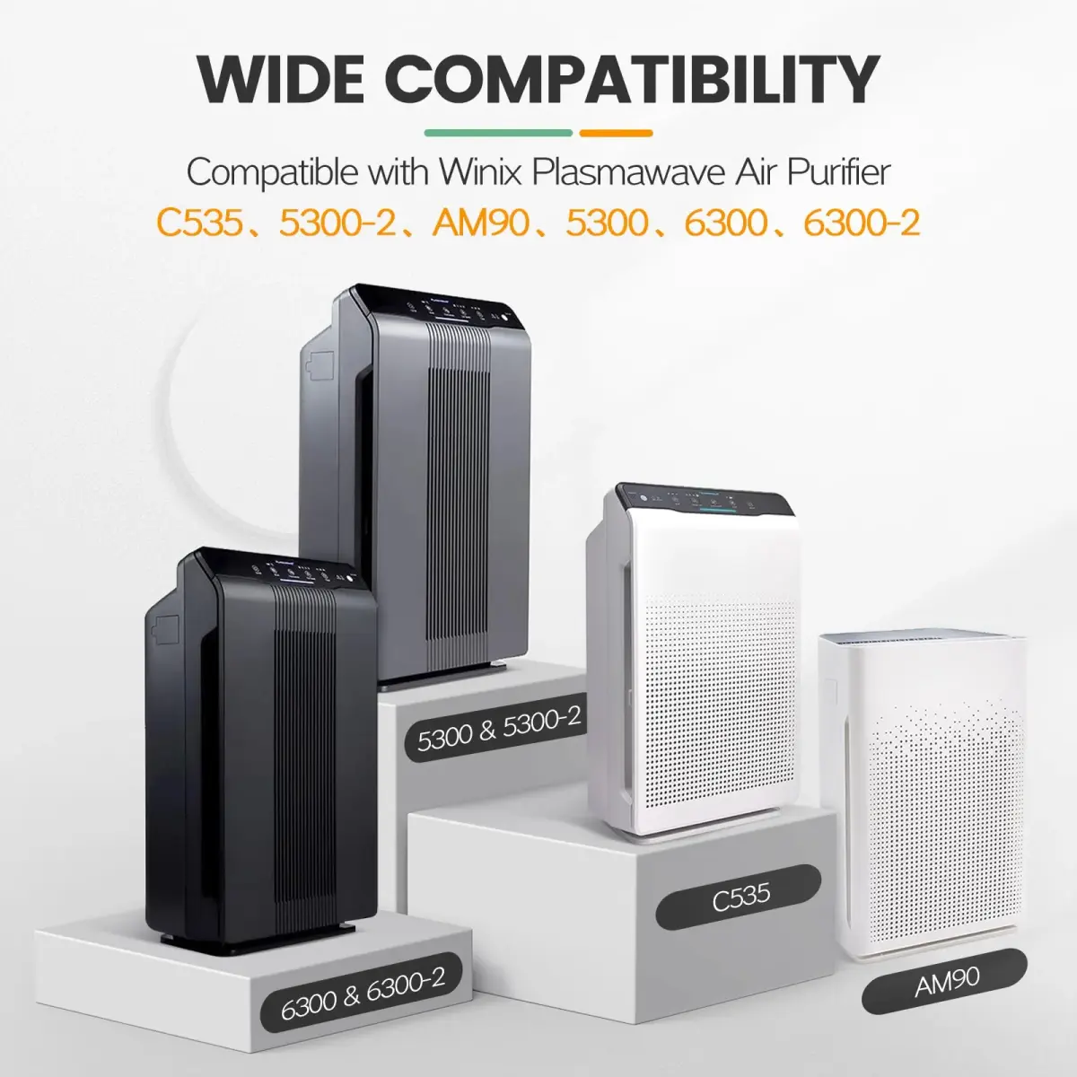 isinlive 115115 HEPA Replacement Filter A Size 21 for Winix Air Purifiers, 3 HEPA Filters + 3 Carbon Pre-Filters | Captures 99.97% of Particles - view 3