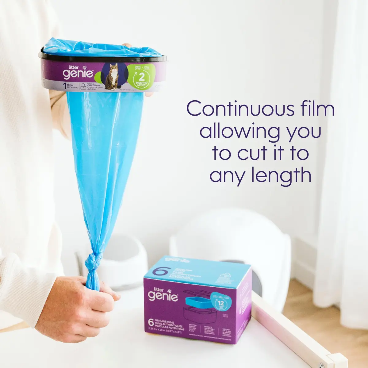 Litter Genie Standard Square Refill Bags 9-Pack, 126 ft Continuous Film | Odor Control for Cat Litter Waste - view 7