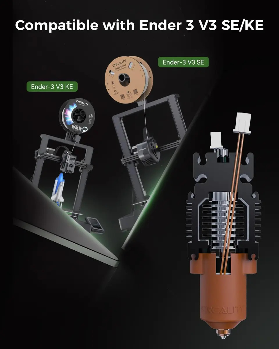 Creality Ender 3 V3 SE/KE Hotend Kit Supports 300°C High Temp, Quick-swap Nozzle, Ceramic Heating Block, for Ender 3 V3 SE KE | High-Speed 600mm/s - view 8