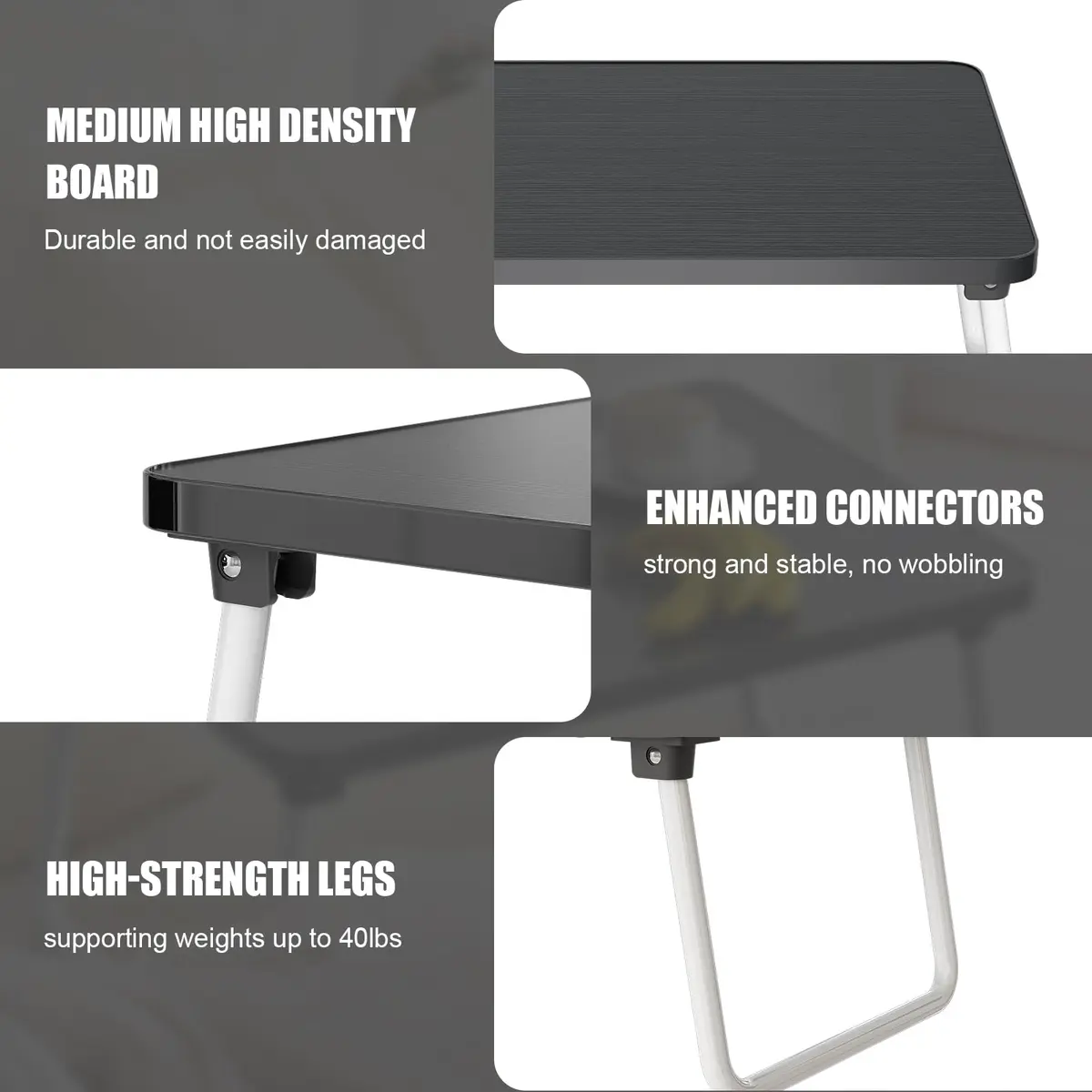 Youpehom Foldable Laptop Tray Bed Couch Desk | Portable, Lightweight & Durable - view 6