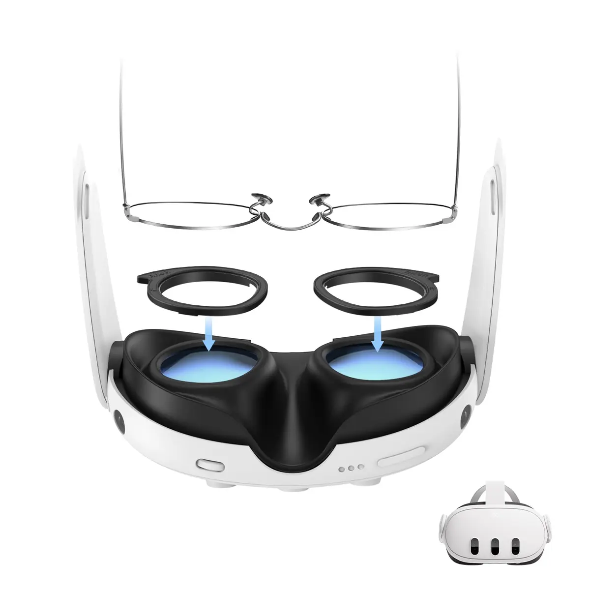AMVR Lens Protector Set for Meta Quest 3 | 3.2mm Ultra-Thin Silicone Rings & Lens Cover - main product image