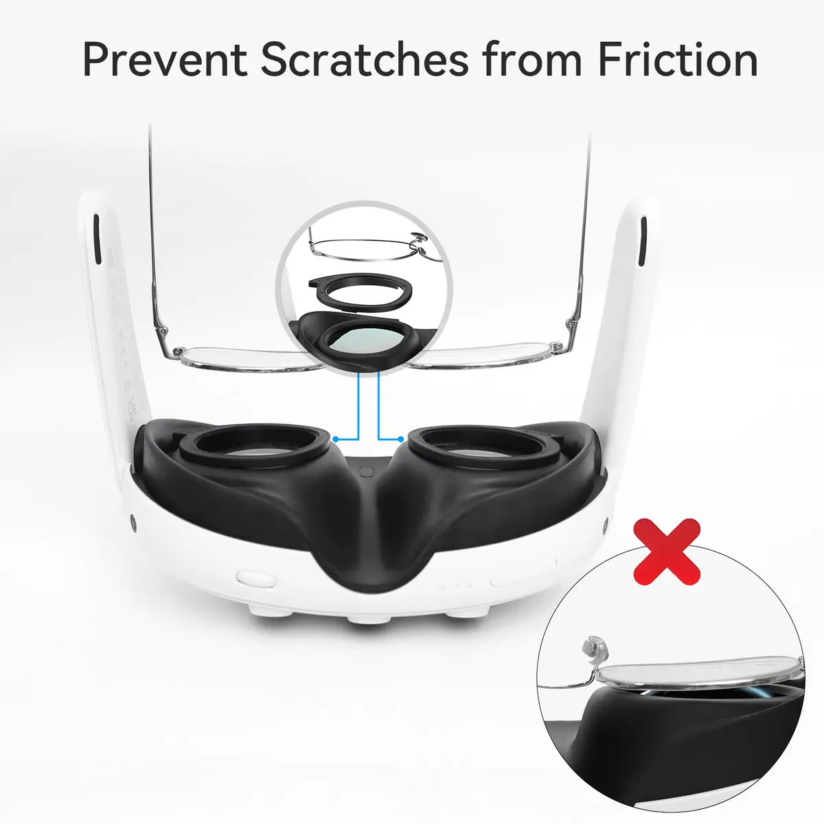 AMVR Lens Protector Set for Meta Quest 3 | 3.2mm Ultra-Thin Silicone Rings & Lens Cover - view 4