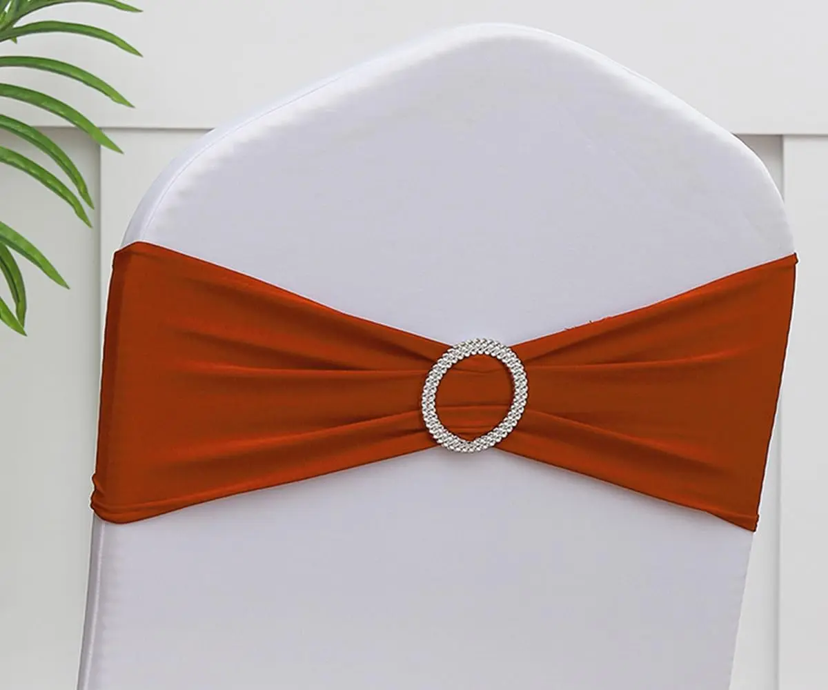 Gankar Terracotta Spandex Chair Sashes 50 Pack | Modern Style, Elastic Closure, 1.41 kg - main product image