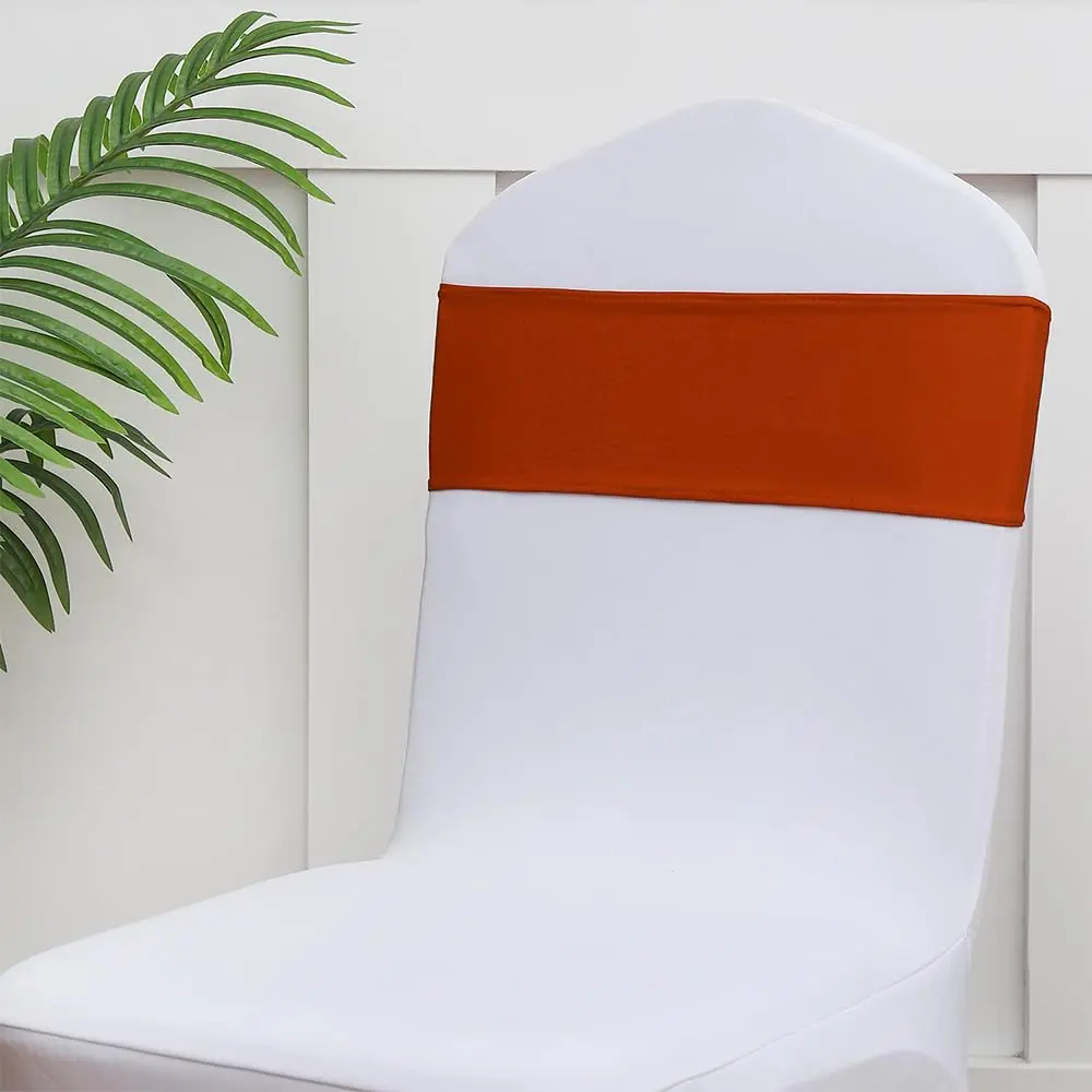 Gankar Terracotta Spandex Chair Sashes 50 Pack | Modern Style, Elastic Closure, 1.41 kg - view 4