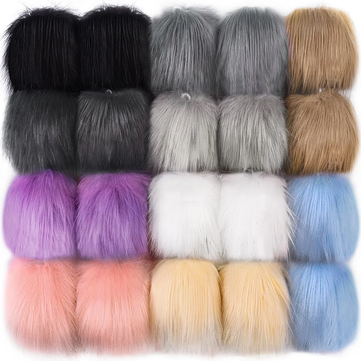 SIQUK 20 Pieces Faux Fur Pom Pom Balls 10 cm (3.94 in) | DIY Craft Accessories - main product image