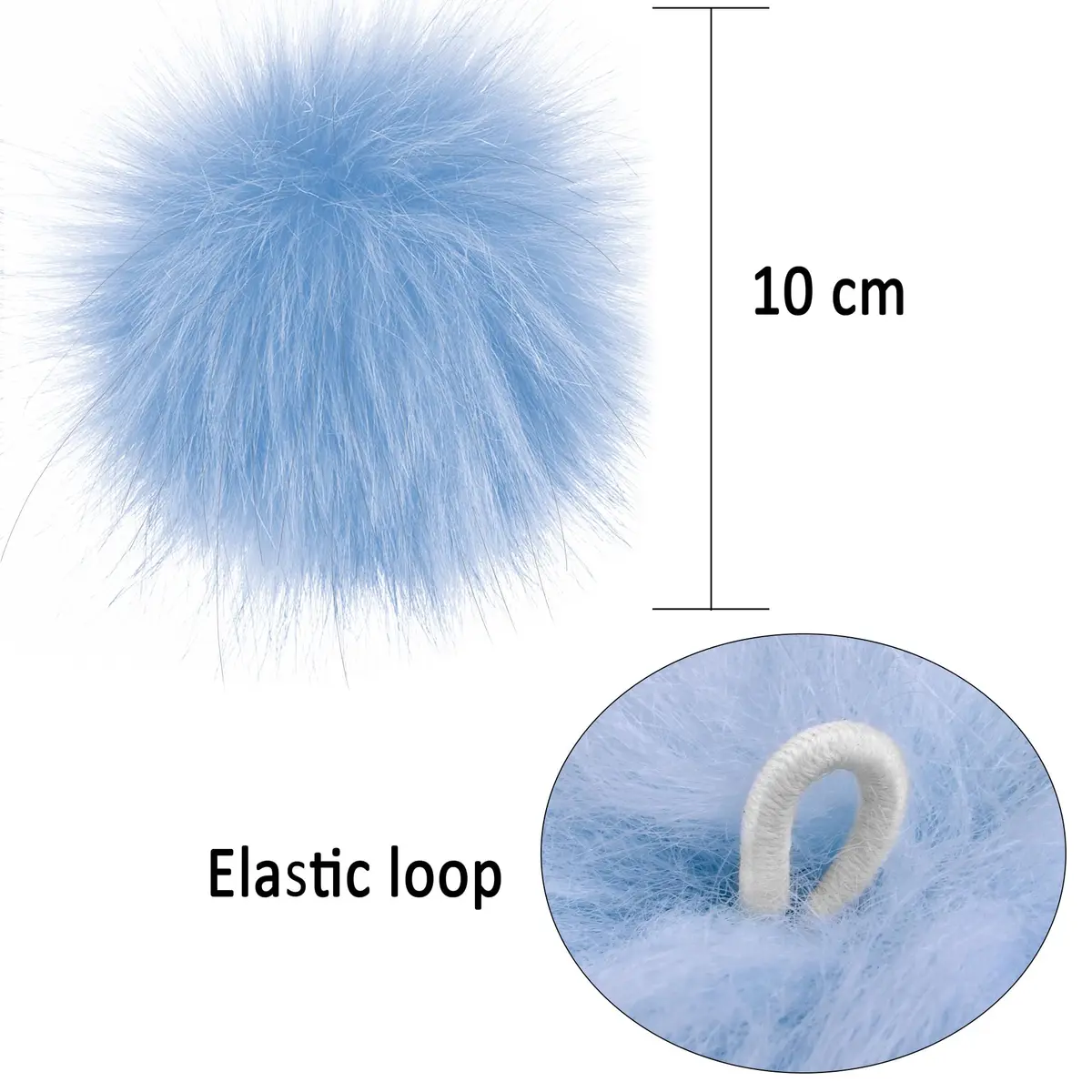SIQUK 20 Pieces Faux Fur Pom Pom Balls 10 cm (3.94 in) | DIY Craft Accessories - view 4