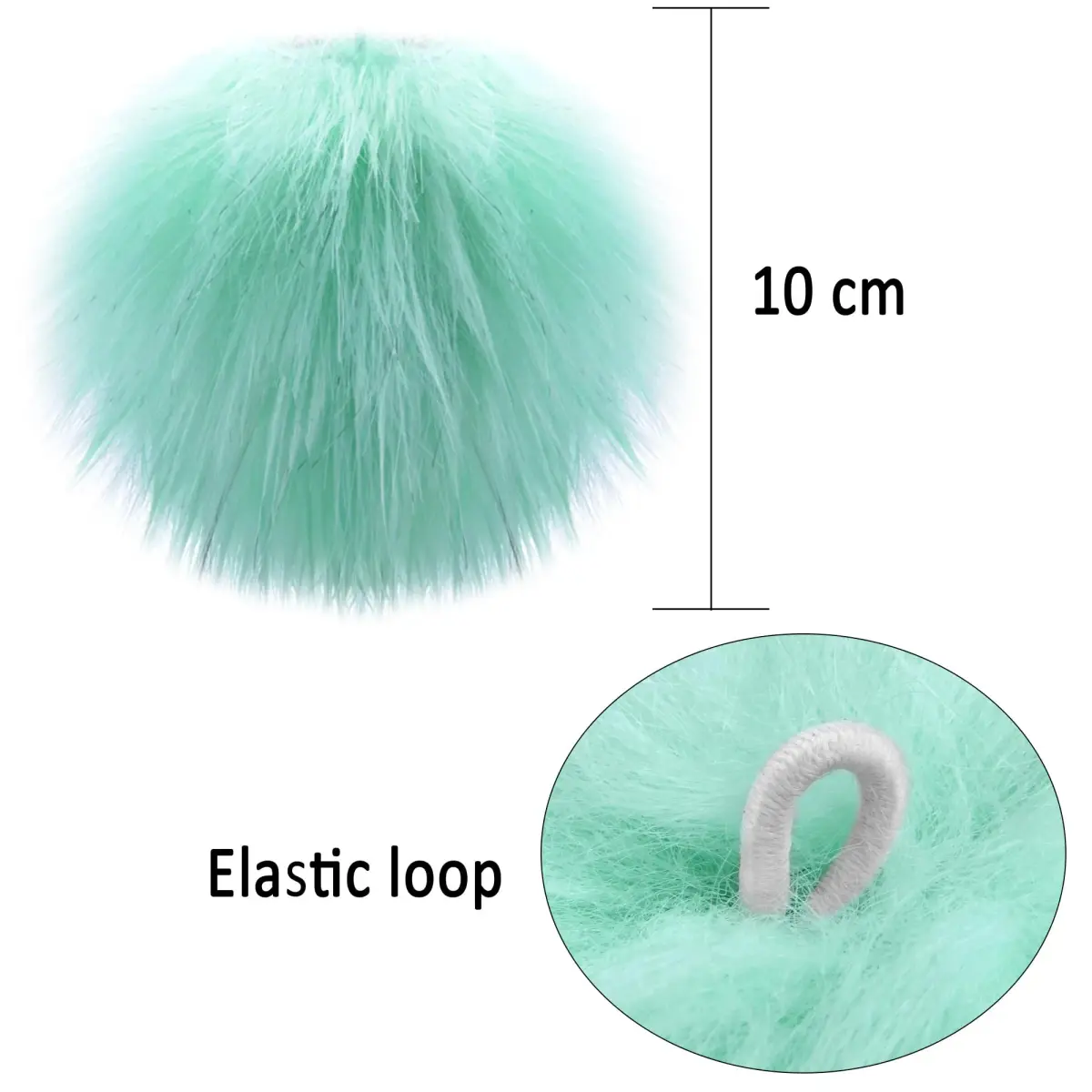 SIQUK Faux Fur Fluffy Pom Pom 20 Pieces | 10 cm Diameter Rainbow - view 4