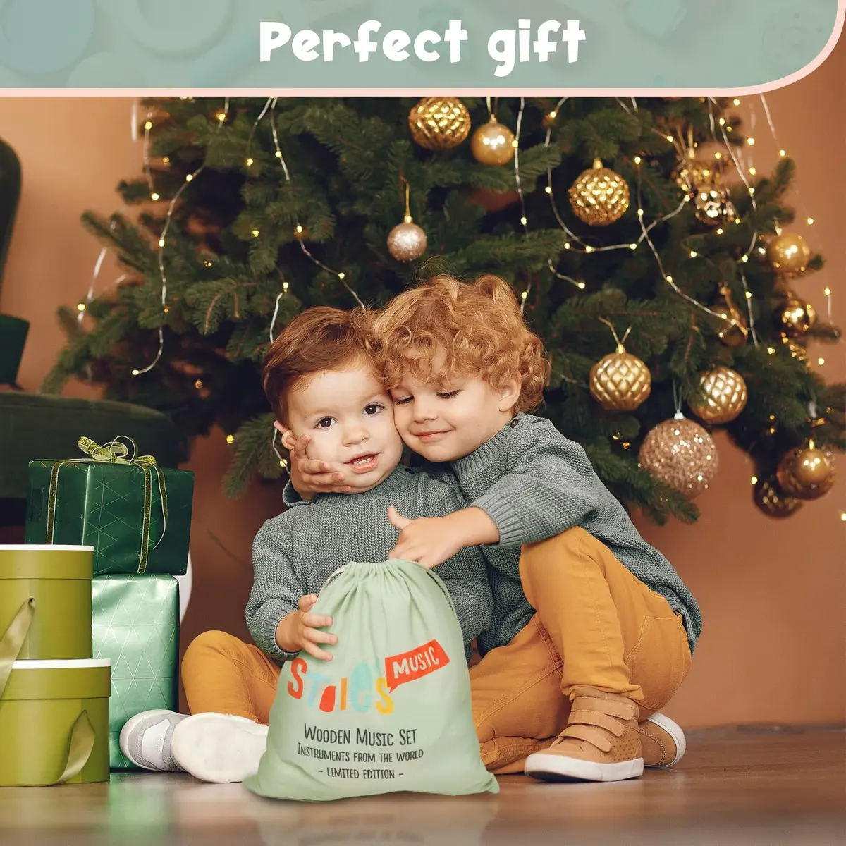 Stoie's Wooden Toddler Musical Instruments with Xylophone, Maracas, Triangle, Tamburine for Babies and Kids | Eco Friendly Montessori Toy - view 3