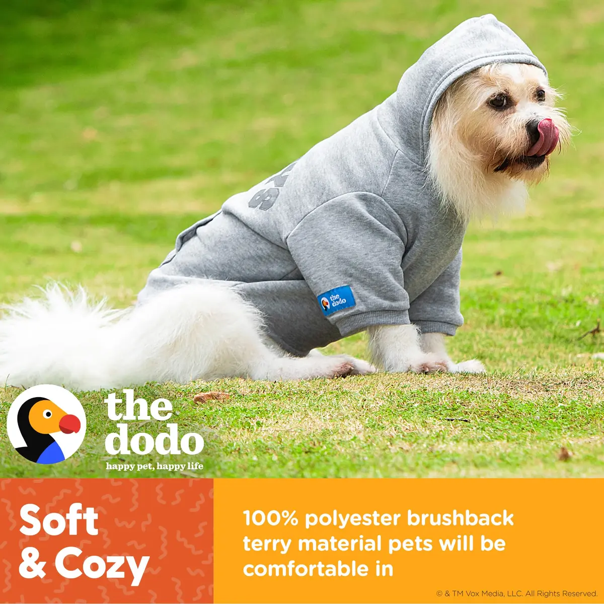 The Dodo Heather Gray ‘Sundays’ Hoodie for Dogs, Size Medium | Cozy, Easy-On Pullover with Leash Hole (110 characters) - view 4