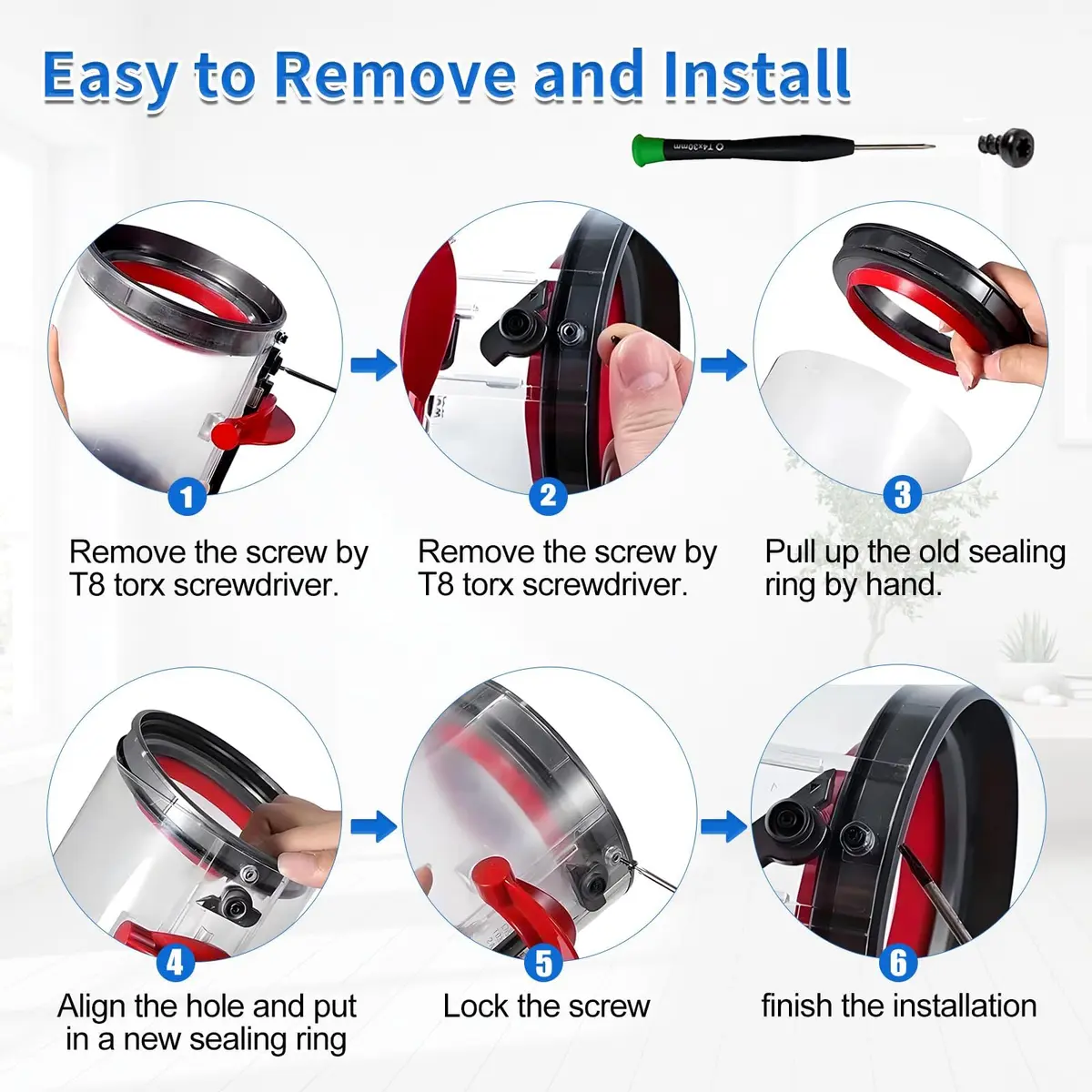 Vanclearidea Dust Bin Sealing Ring for Dyson V10 SV12 | High-Quality Rubber Seal (V10) - view 5