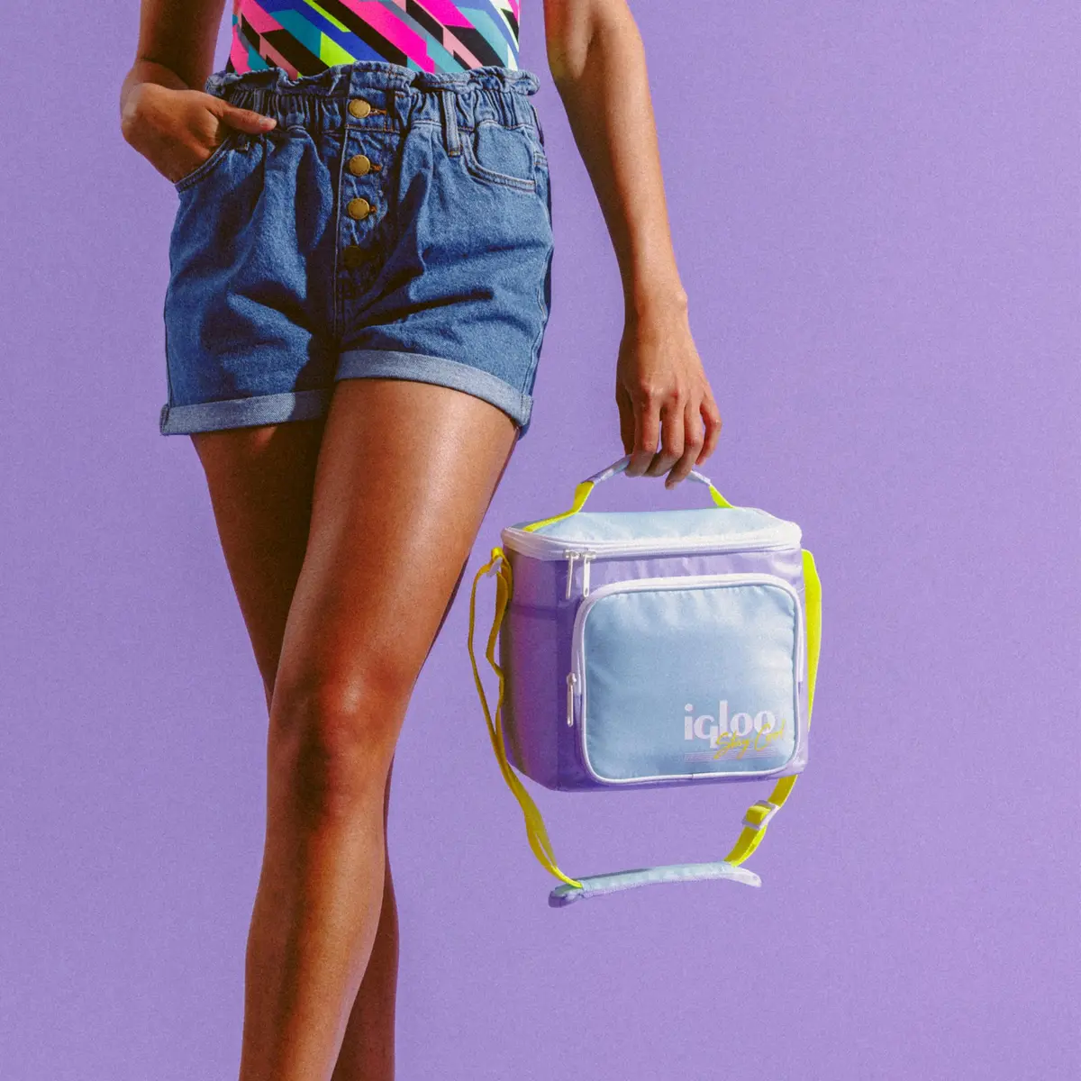 Igloo Lilac Breeze Retro Square Lunch Bag | Insulated, Holds 9 Cans, Stylish & Portable (70-120c) - view 5