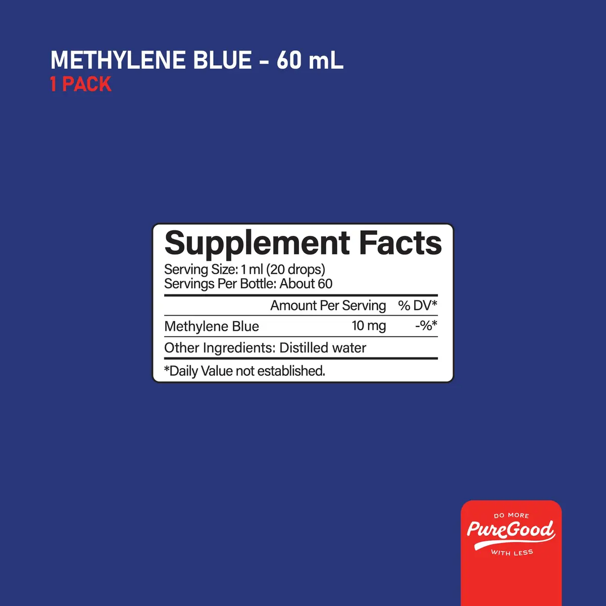 PureGood Methylene Blue 1% Liquid 60mL (2.03 fl oz) | USP-Grade, Third-Party Tested - view 9