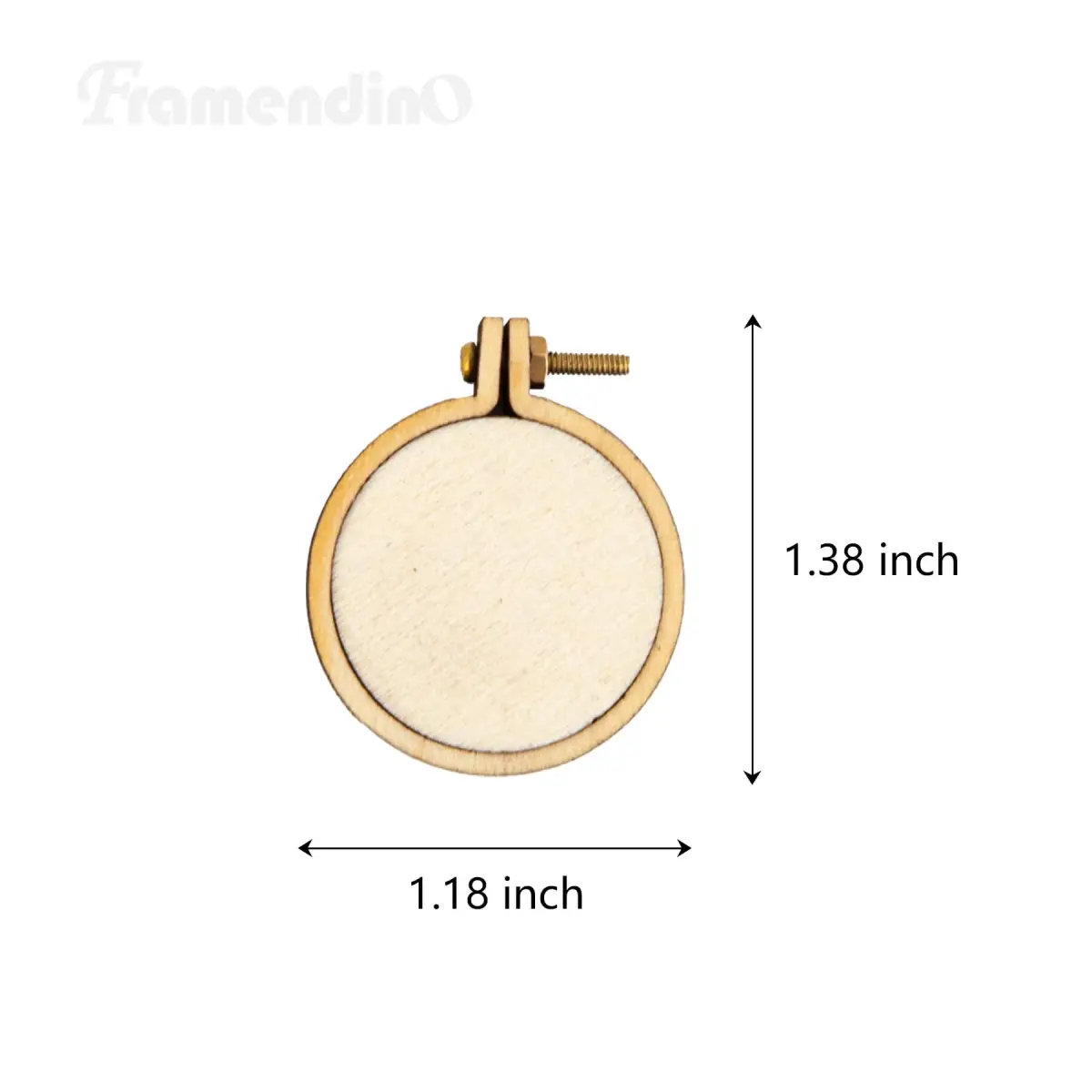 Framendino Mini Wood Embroidery Hoops 1.38x1.18 Inch (10 Pack) | DIY Pendant Keychain Frames - view 2