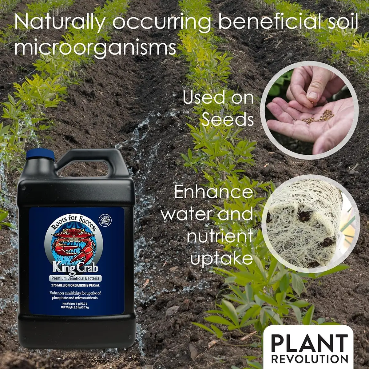 Plant Success King Crab Compost Tea 32 oz | Organic Soil Conditioner & Root Booster for Roses, Tomatoes & Houseplants - view 3