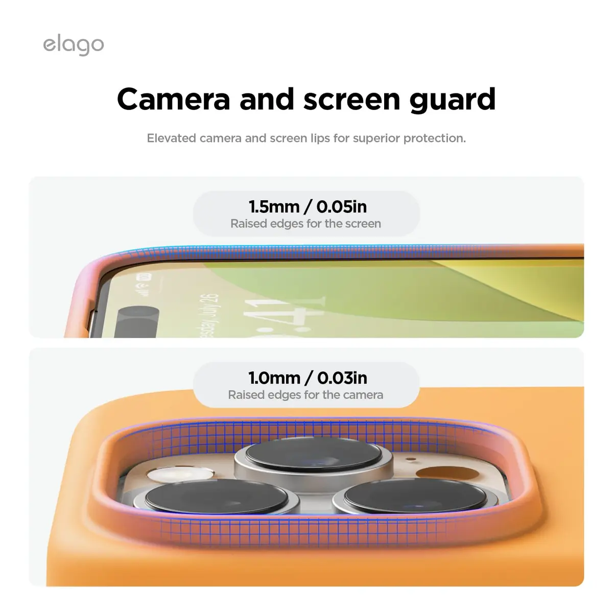 elago Premium Liquid Silicone Case for iPhone 16 Pro Orange | Full Body Shockproof Slim Cover - view 5