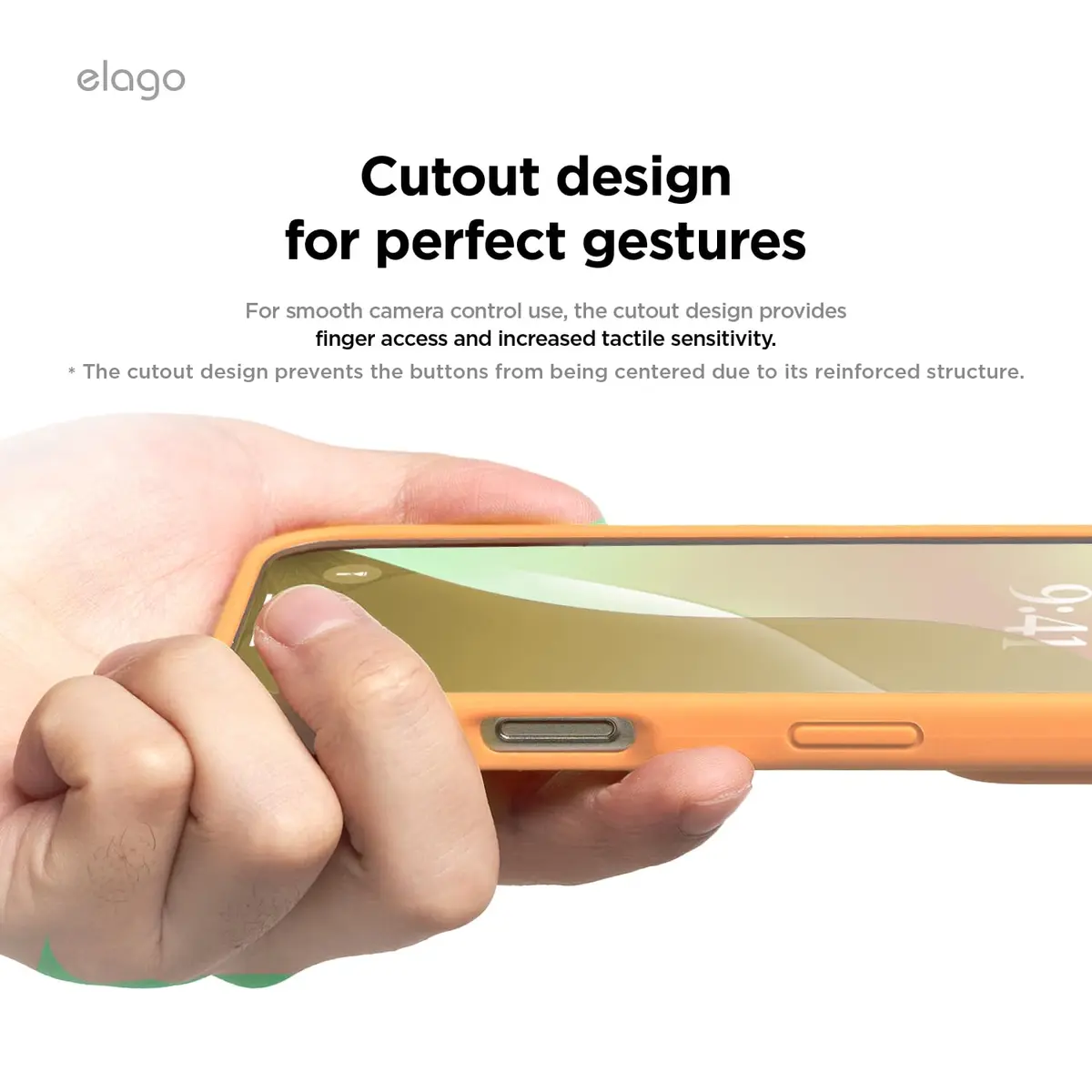 elago Premium Liquid Silicone Case for iPhone 16 Pro Orange | Full Body Shockproof Slim Cover - view 6