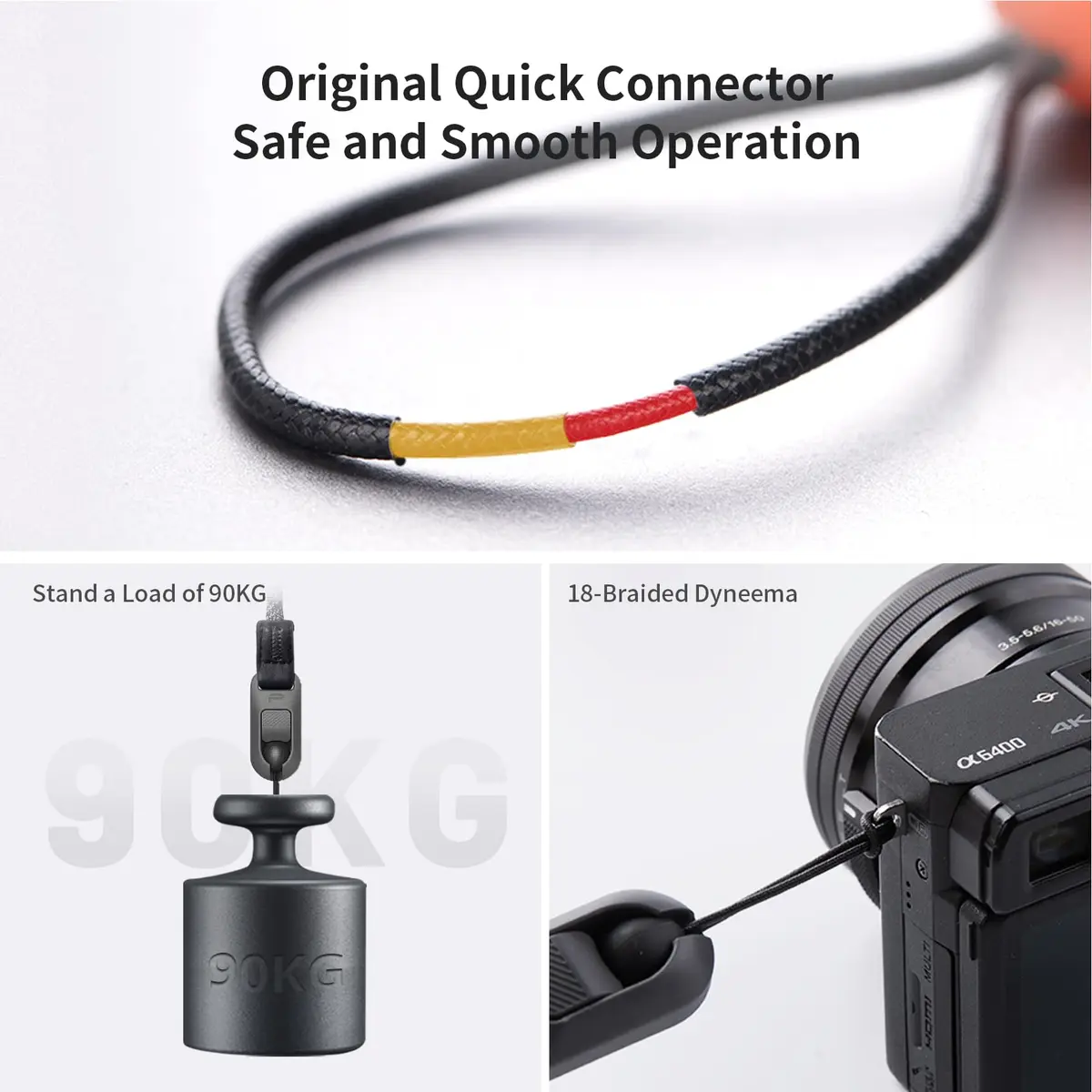 PGYTECH Camera Neck Strap Air Quick-Release for Mirrorless, Night Black | Adjustable, Strong Load, Universal Fit - view 4