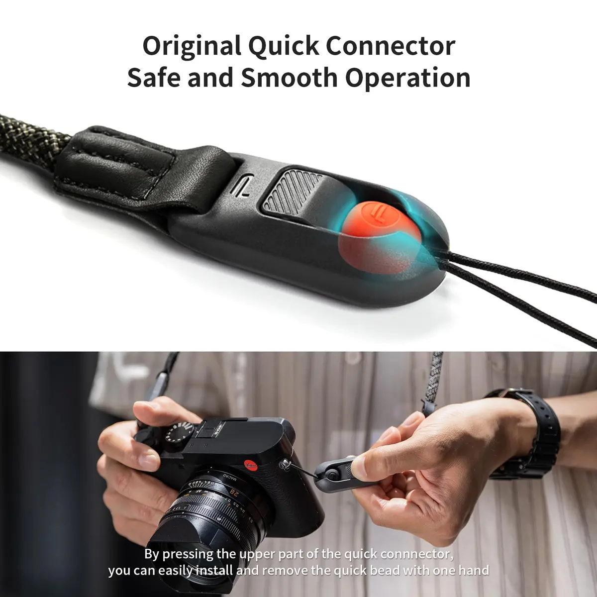 PGYTECH Camera Neck Strap Air Quick-Release for Mirrorless, Night Black | Adjustable, Strong Load, Universal Fit - view 3