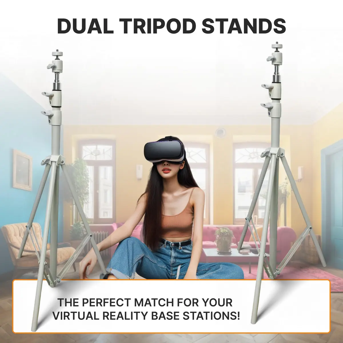 Skywin VR Tripod Stand for HTC Vive Base Station - 2 Adjustable Stands | Universal Sensor Support, Foldable & Telescopic - view 3