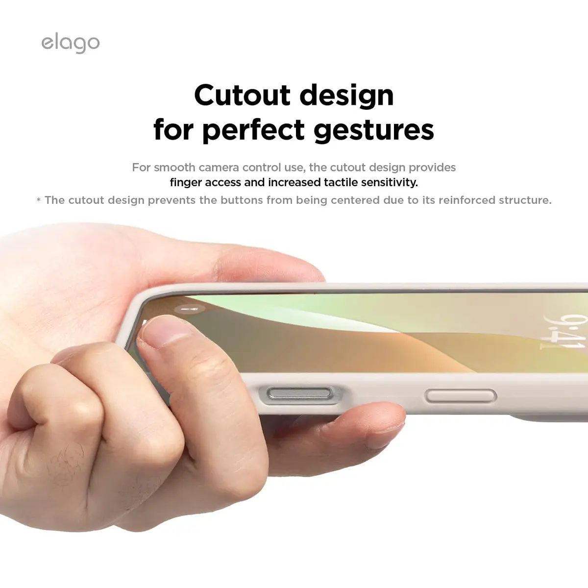 elago Premium Liquid Silicone Case for iPhone 16 Pro Stone | Full Body Shockproof Slim Cover - view 6