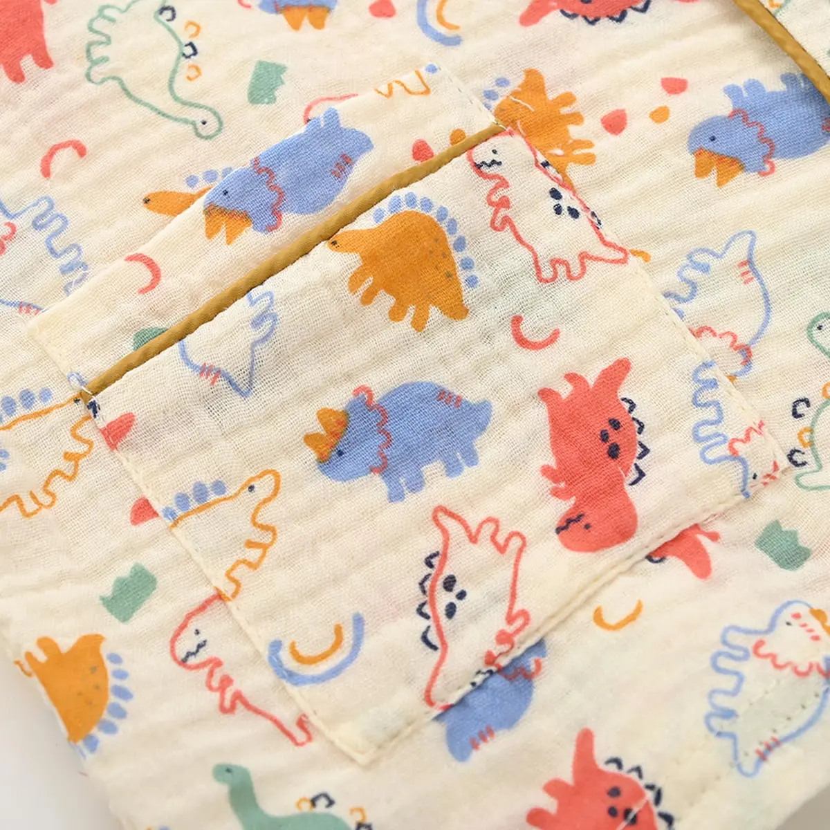 BINIDUCKLING Kids Pajamas Boys Button Up Short Pjs 6-7 Years Dinosaurs | Fluffy Cotton Summer Sleepwear - view 4