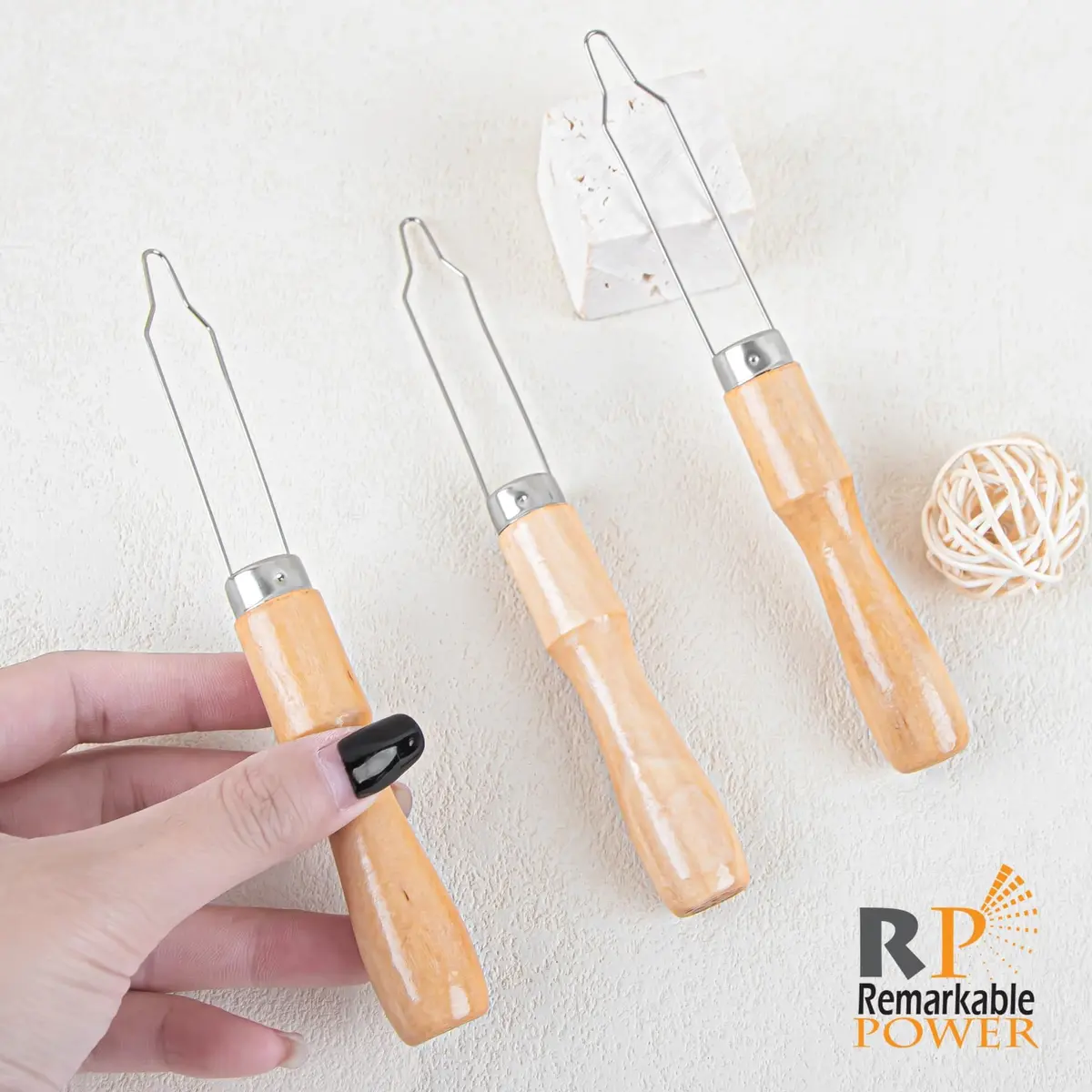 RP Remarkable Power 3 Pack Button Hook Assist Device with Easy-Grip Wooden | Arthritis & Elderly Friendly - view 6