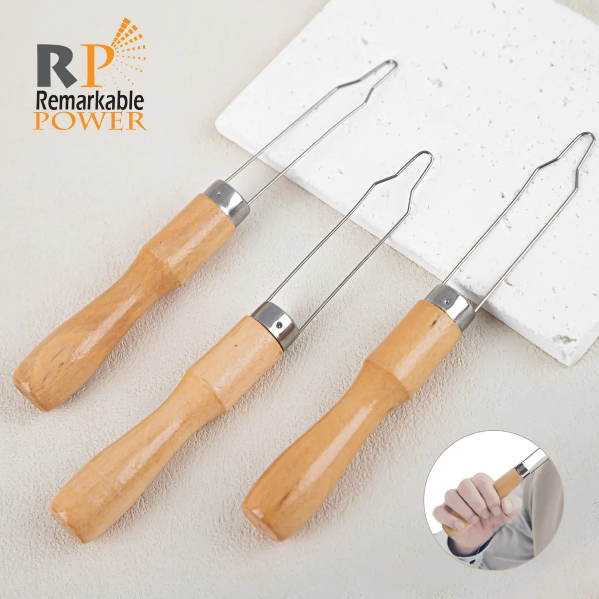 RP Remarkable Power 3 Pack Button Hook Assist Device with Easy-Grip Wooden | Arthritis & Elderly Friendly - view 3