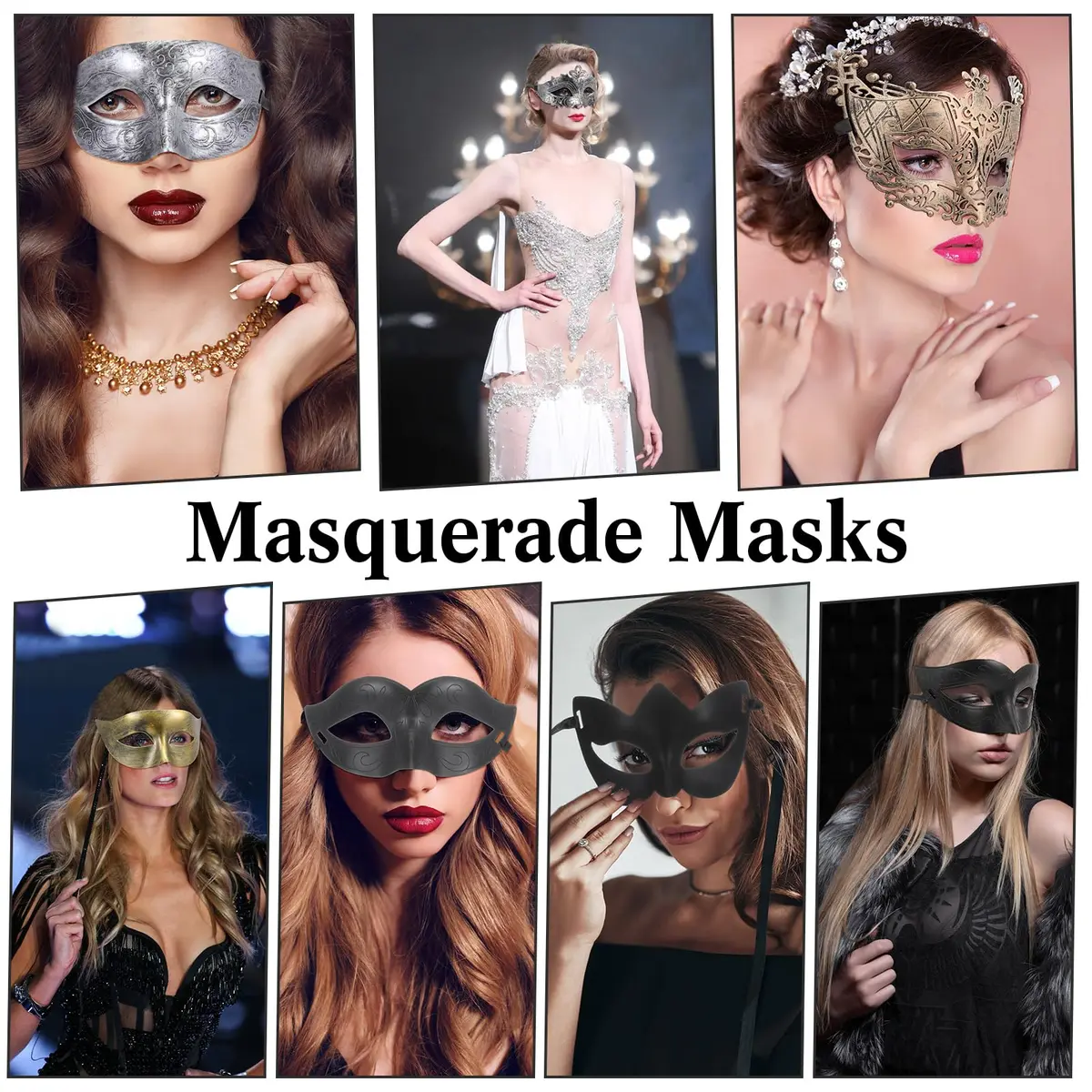 Chivao 60 Pcs Halloween Masquerade Masks Bulk (20 Styles, Gold/Silver/Brass/Black) | Modern Retro Design for Parties - view 3