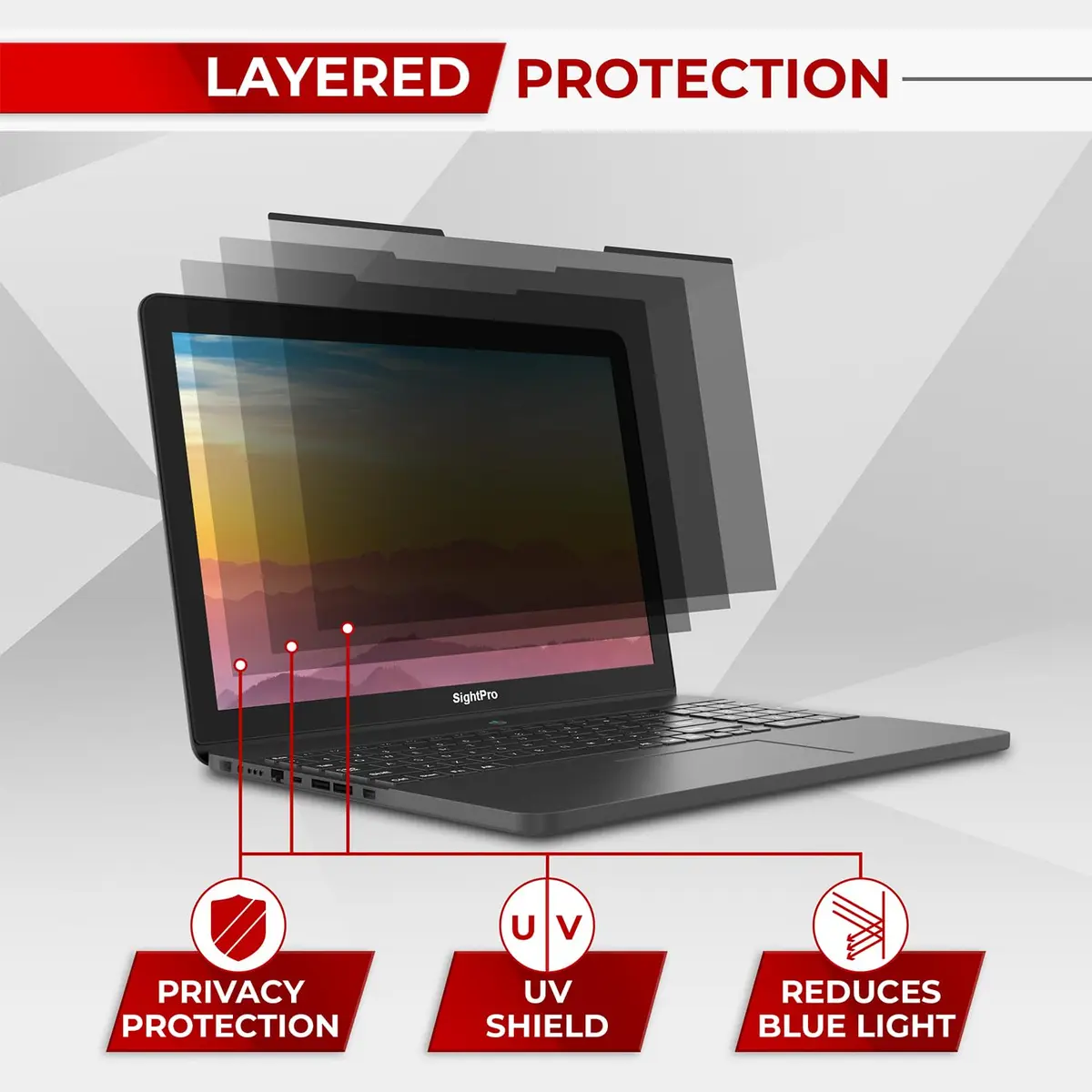SightPro Magnetic Laptop Privacy Screen 13.3 Inch 16:10 | Patented Removable Filter - view 9