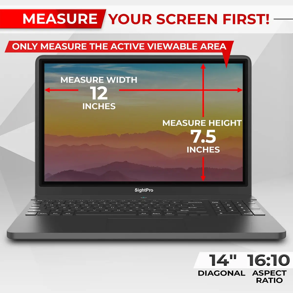 SightPro Magnetic Laptop Privacy Screen 14.1 Inch 16:10 | Patented Removable Filter for Secure Viewing - view 2