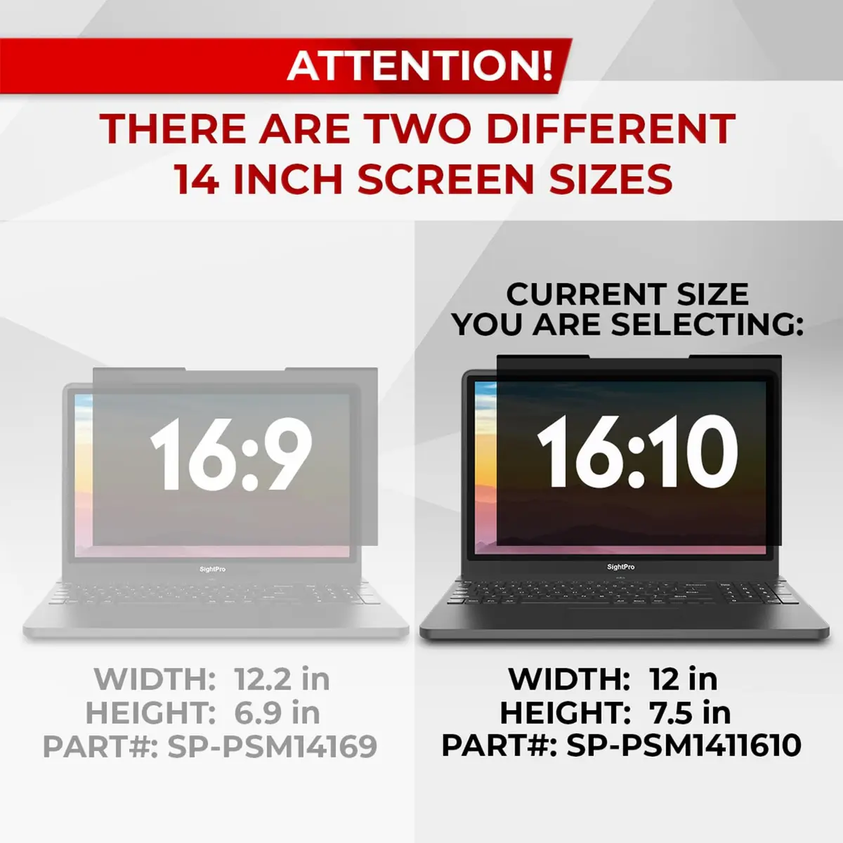 SightPro Magnetic Laptop Privacy Screen 14.1 Inch 16:10 | Patented Removable Filter for Secure Viewing - view 3