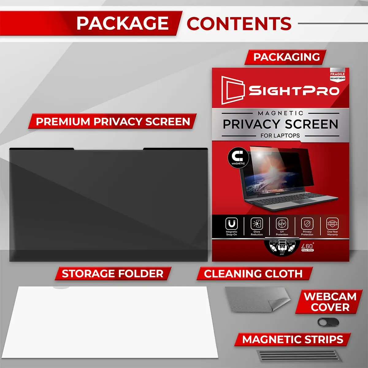 SightPro Magnetic Laptop Privacy Screen 16 Inch 16:10 | Patented Removable Filter - view 7
