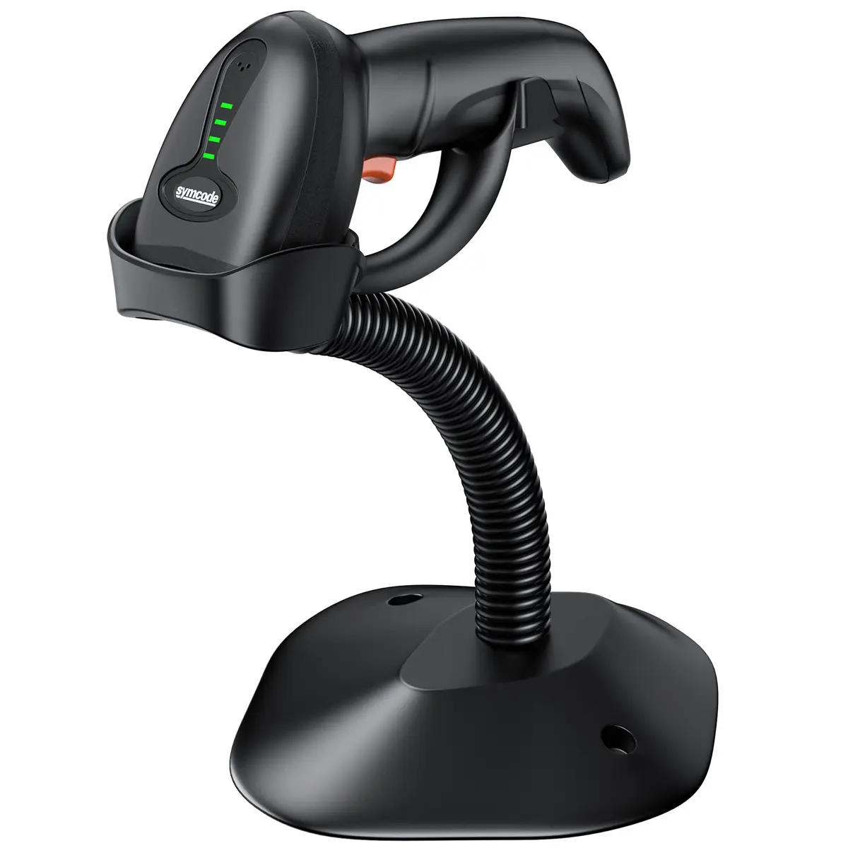 Symcode MJ-4590A Wireless 1D Laser Barcode Scanner with Auto-Sensing Stand & Battery Indicator | 200m Range - main product image