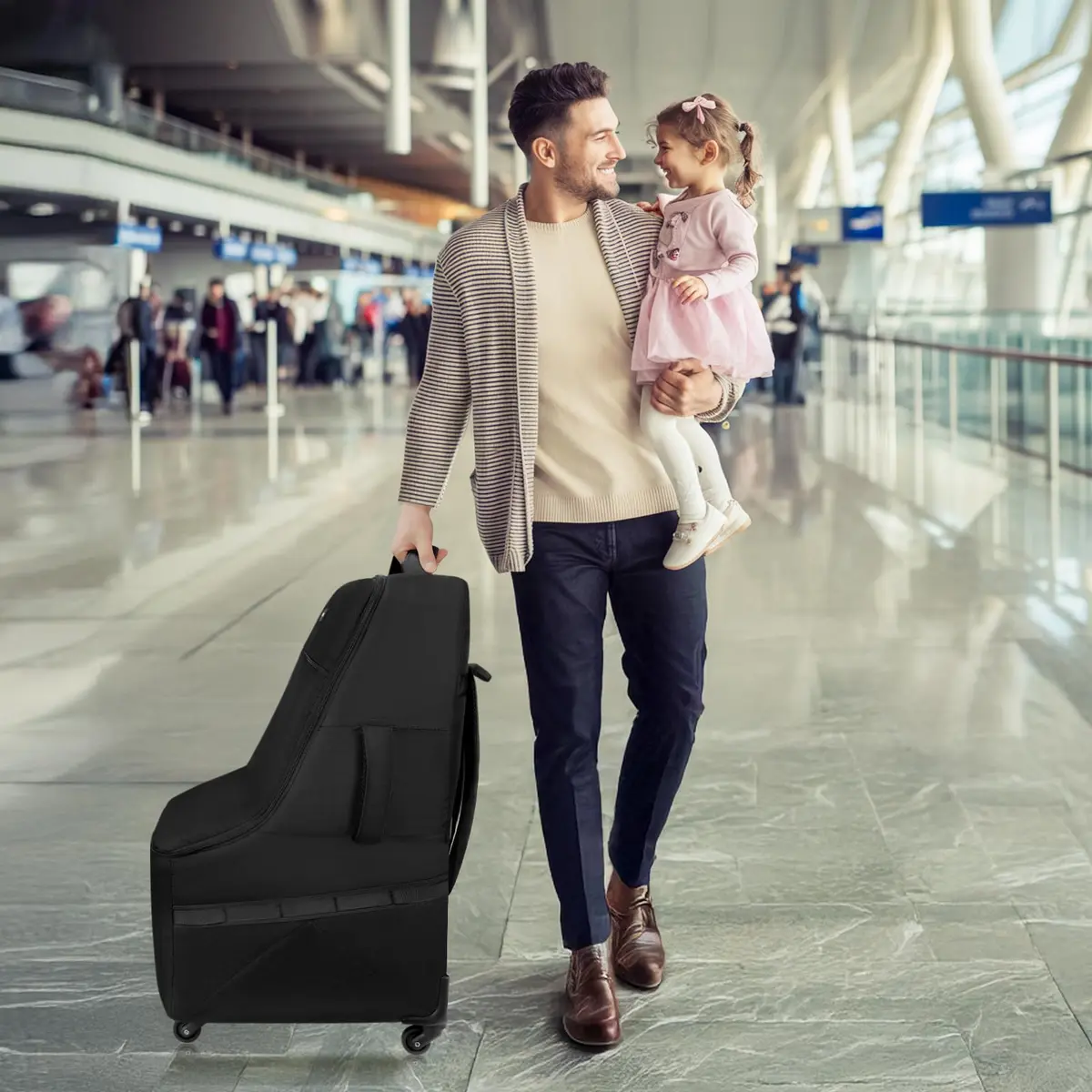 YOREPEK Padded Car Seat Travel Bag for Airplane with Wheels | Durable, Water-Resistant, Fits Most Convertible Car Seats - view 7