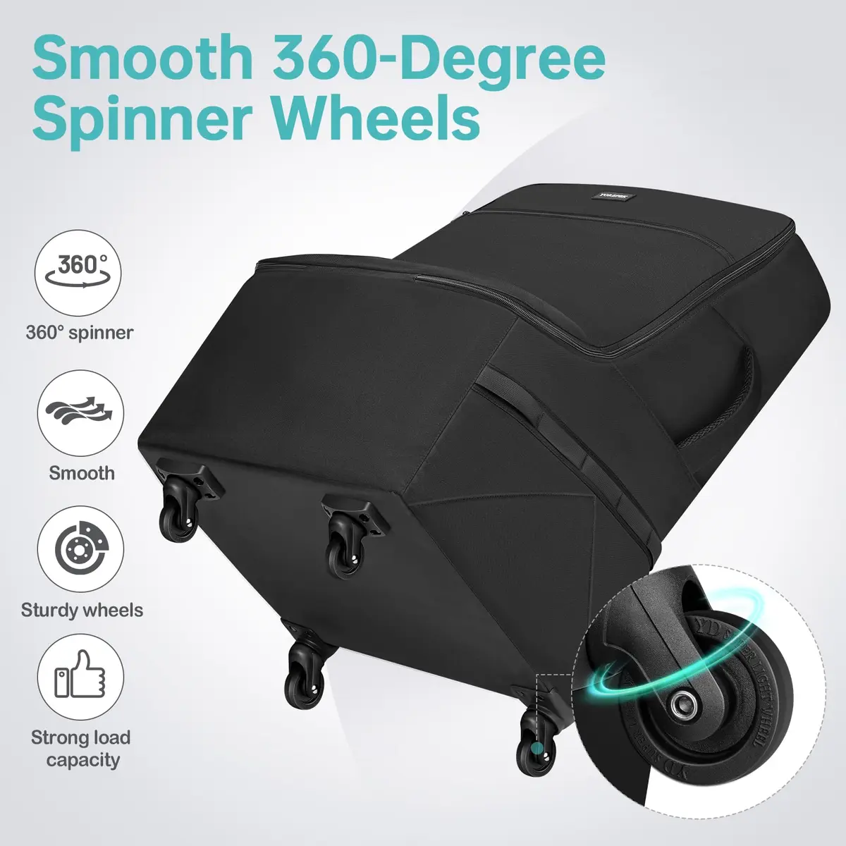 YOREPEK Padded Car Seat Travel Bag for Airplane with Wheels | Durable, Water-Resistant, Fits Most Convertible Car Seats - view 2