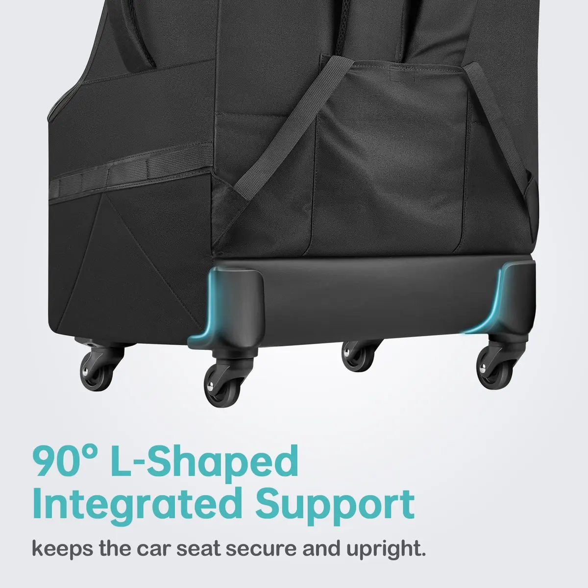 YOREPEK Padded Car Seat Travel Bag for Airplane with Wheels | Durable, Water-Resistant, Fits Most Convertible Car Seats - view 3