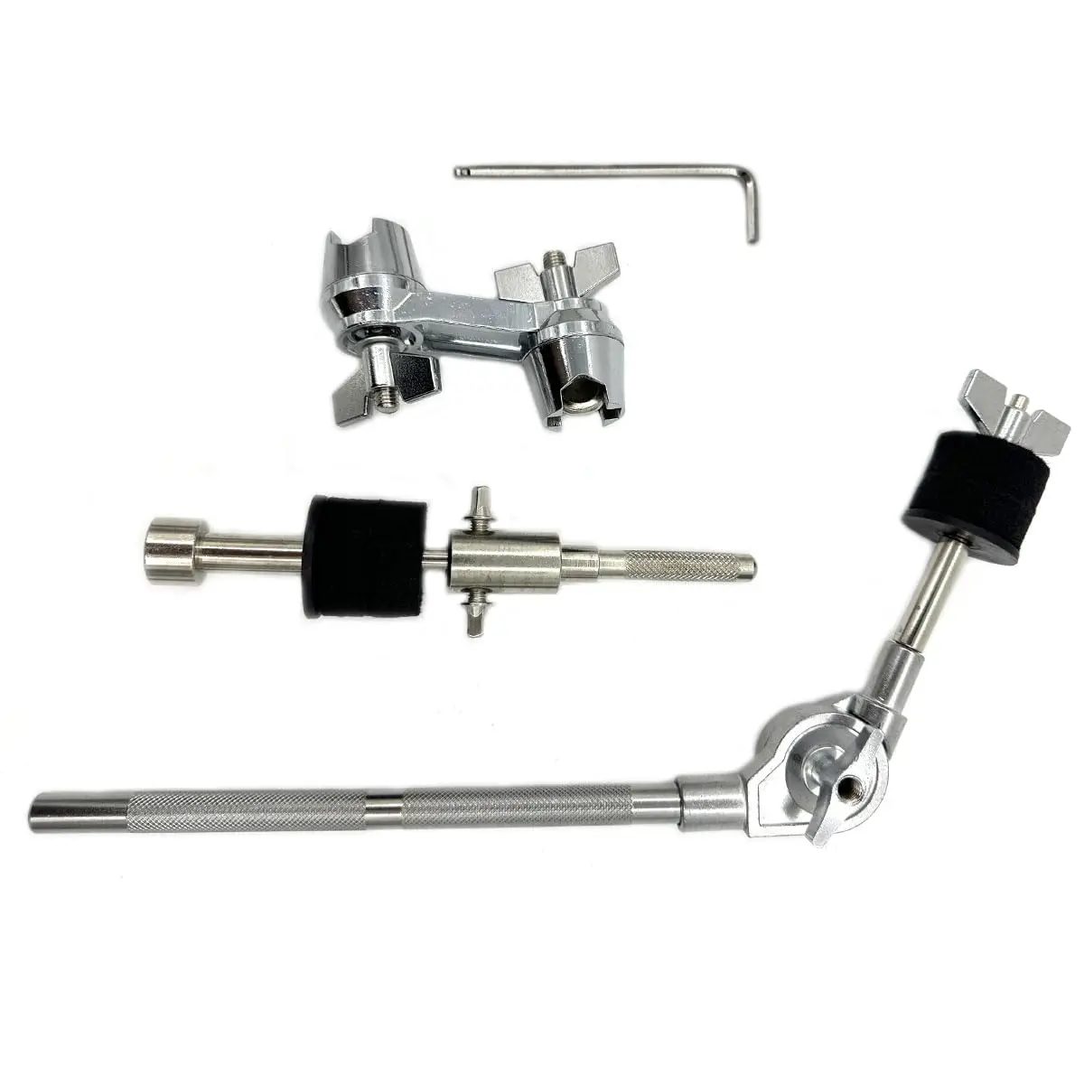 TUOREN Cymbal Boom Arm Stacker Attachment with Multi-Clamp, 10.2 inch Adjustable Cymbal Arm Holder and 6.6 inch Straight Cymbal Stacker for 8mm Cymbal Stand Tops Mount (Black 10) - view 2