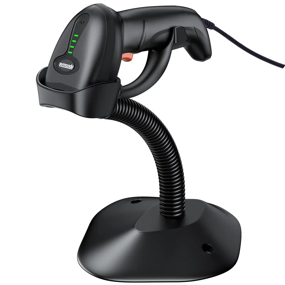 Symcode MJ-4590L 1D Wired Laser Barcode Scanner with Stand | Reads Damaged & Screen Codes - main product image