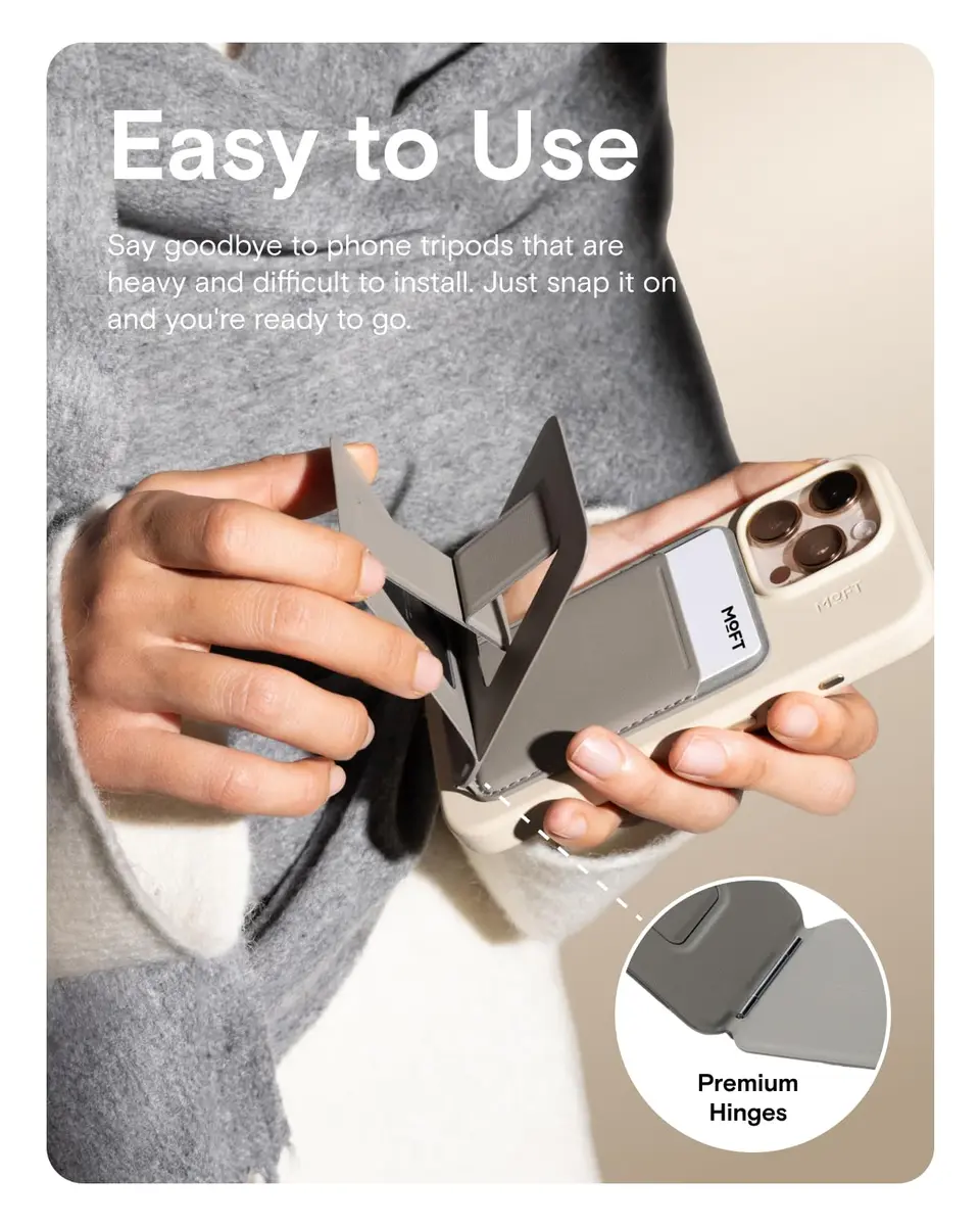 MOFT Phone Tripod Stand & Wallet, NFC Card Holder, Hold 1-2 Cards | Slim 0.37in Profile for Travel & Content - view 8