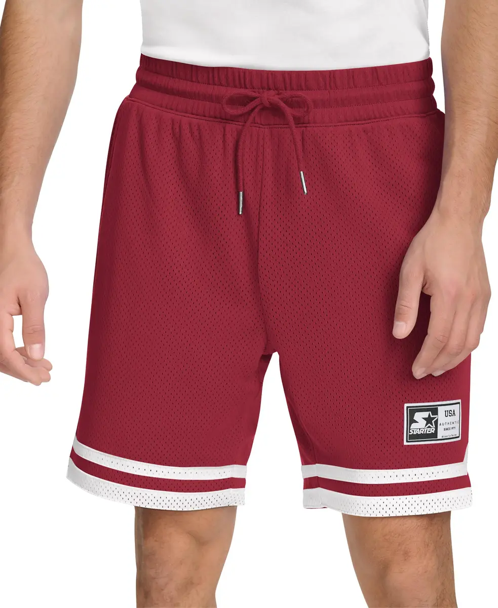 STARTER Heavyweight Mesh Basketball Short, Burgundy, Large | Classic Fit & 8" Inseam - main product image
