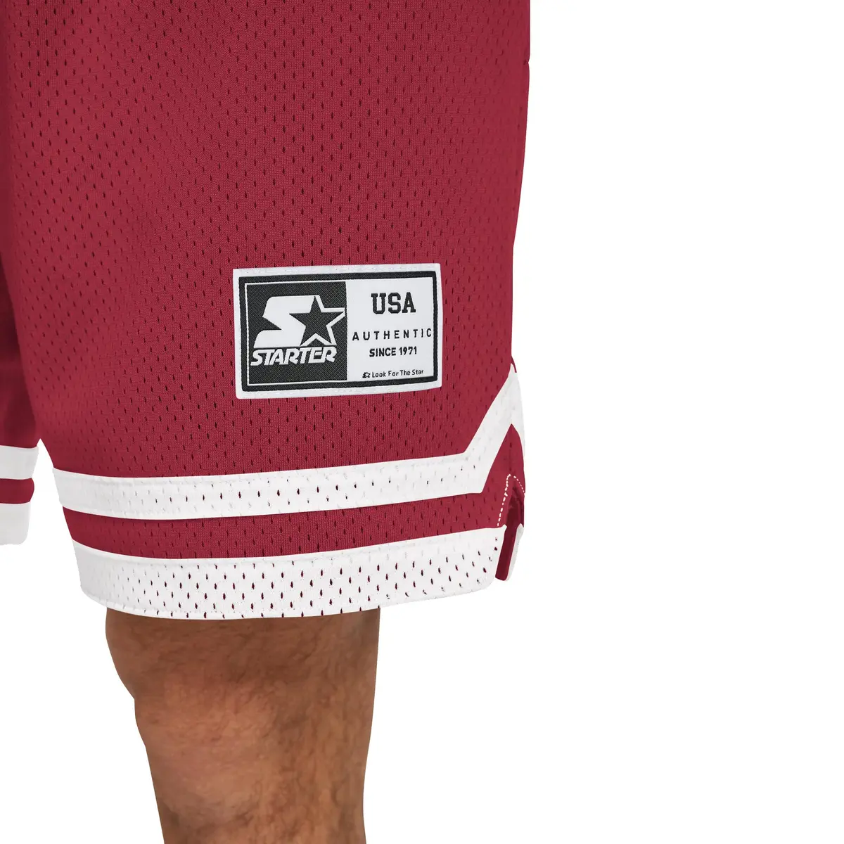 STARTER Heavyweight Mesh Basketball Short, Burgundy, Large | Classic Fit & 8" Inseam - view 2