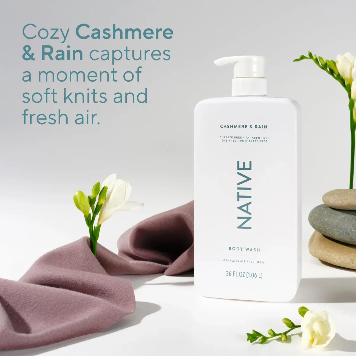 Native Clean Body Wash, Gentle pH-Balanced for Sensitive Skin, 36 oz | Hydrating & 24-Hr Freshness - view 5